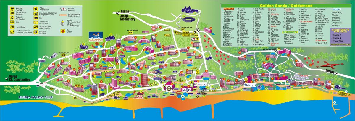 الشاطئ الذهبي بلغاريا خريطة