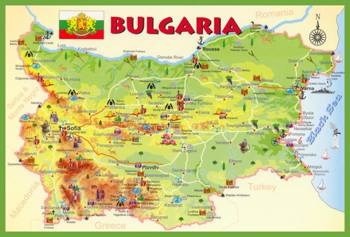 بلغاريا الخريطة لمشاهدة معالم المدينة