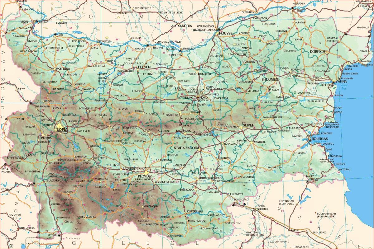 بلغاريا الطرق خريطة