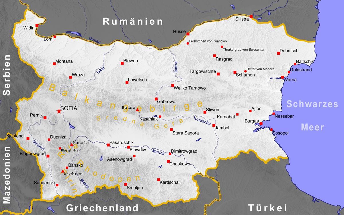 بلغاريا المدن خريطة