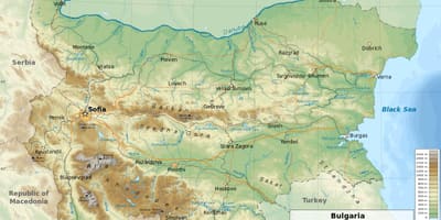 خريطة الجغرافيا بلغاريا